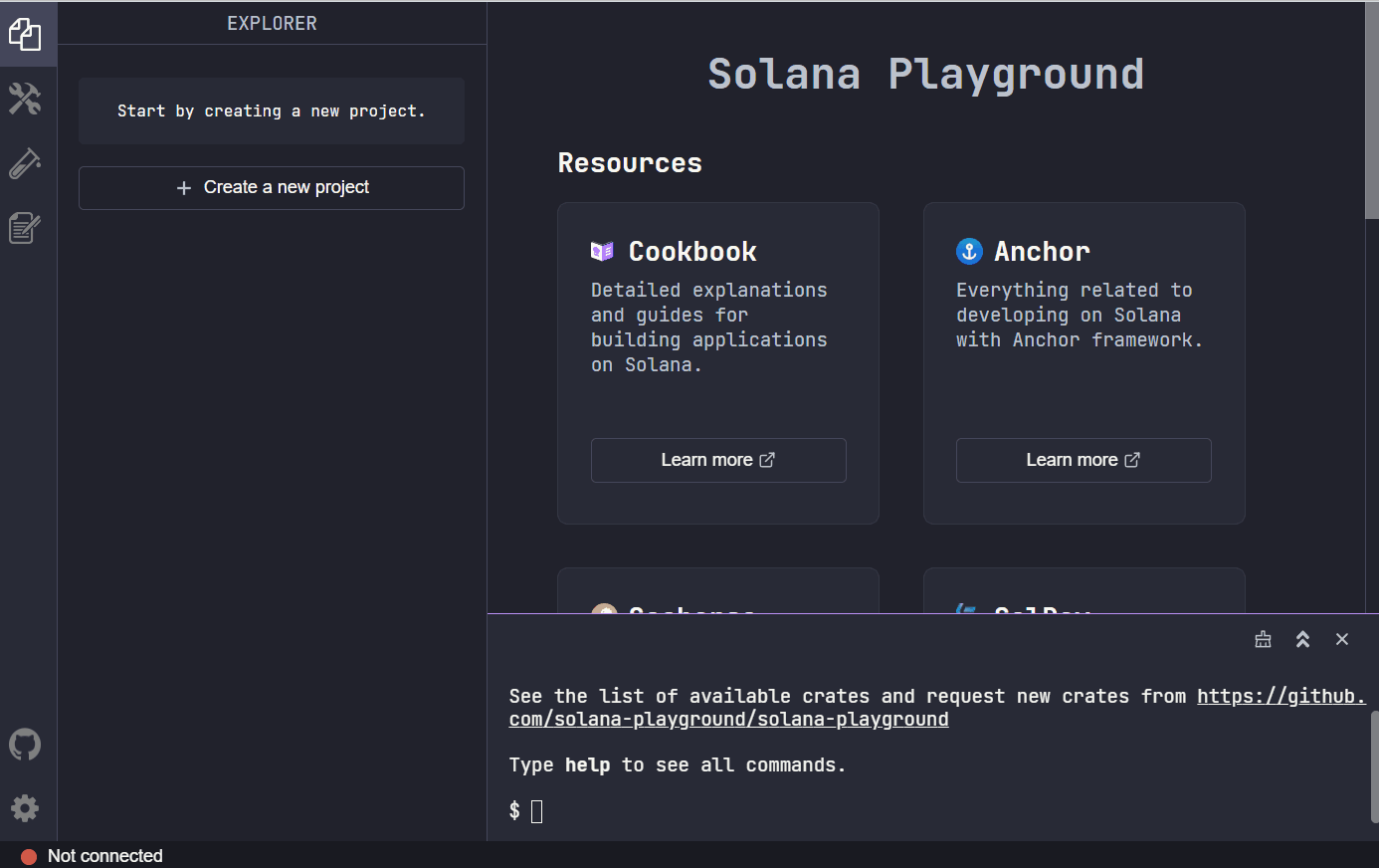 Setting up the Solana Playground